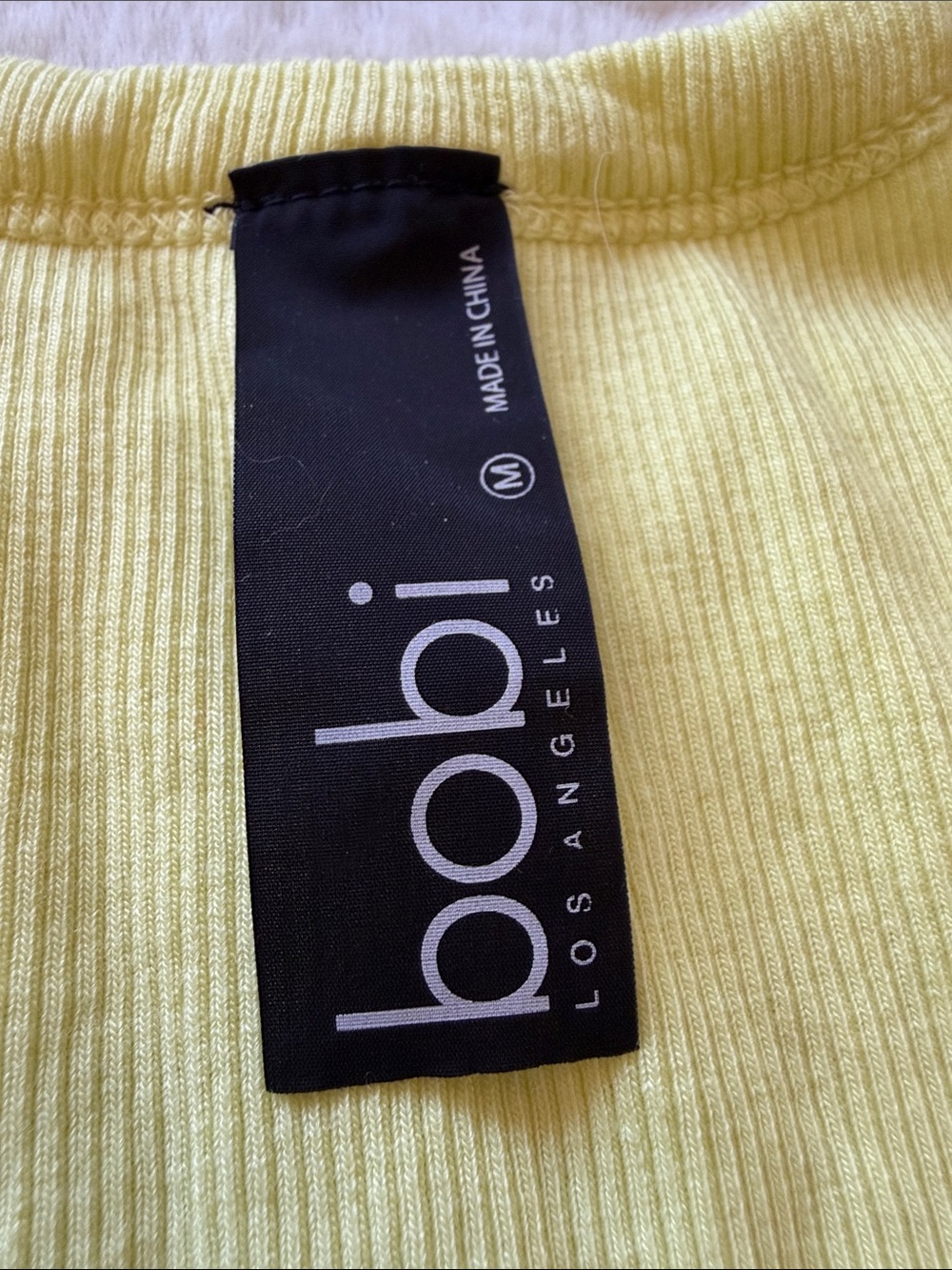 bobi Lemon Yellow Ribbed Tank - Picture 2 of 4